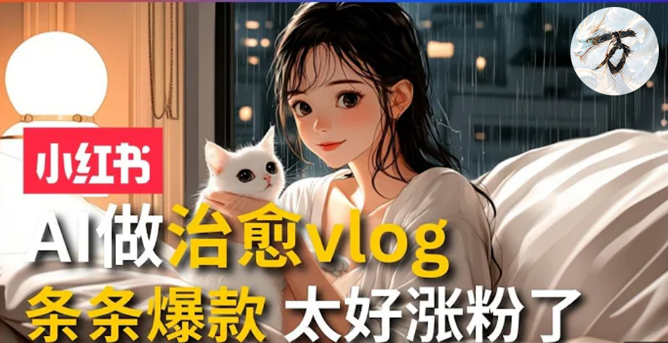 AI治愈系vlog动画视频，小红书1个月轻松涨粉破万，商单报价1500+日入2000+-点子口袋网