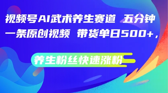 视频号AI武术养生赛道，五分钟一条原创视频，带货单日几张，养生粉丝快速涨粉【揭秘】-点子口袋网