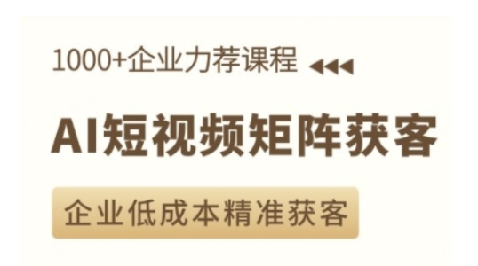 AI短视频矩阵获客实操课，企业低成本精准获客-点子口袋网