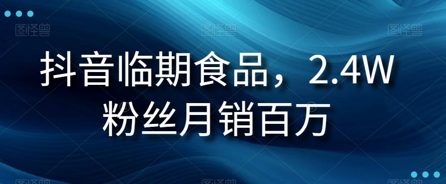 抖音临期食品项目，2.4W粉丝月销百万【揭秘】-点子口袋网