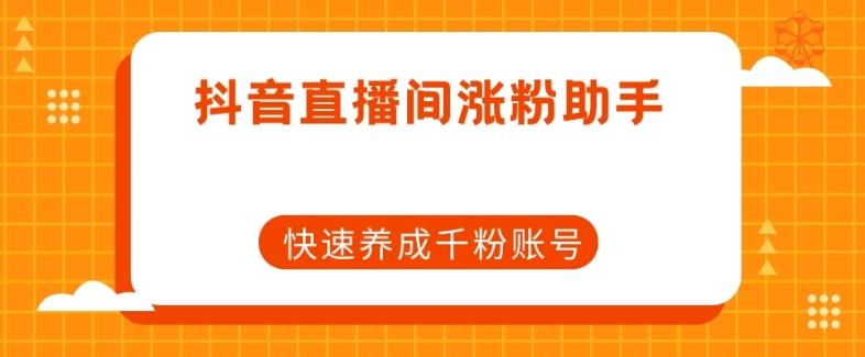 抖音直播间涨粉助手，快速养成千粉账号-点子口袋网