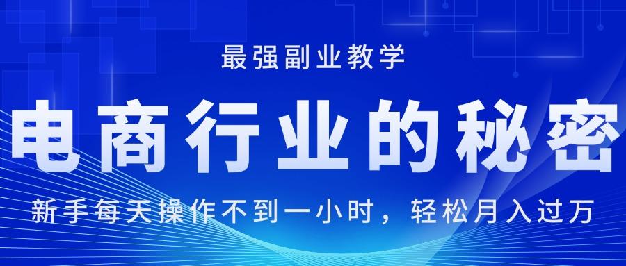电商行业的秘密，新手每天操作不到一小时，月入过万轻轻松松，最强副业...-点子口袋网