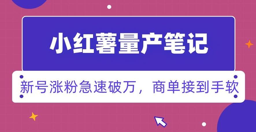 小红书量产笔记，一分种一条笔记，新号涨粉急速破万，新黑马赛道，商单接到手软【揭秘】-点子口袋网