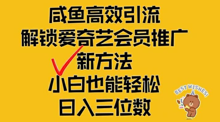 闲鱼高效引流，解锁爱奇艺会员推广新玩法，小白也能轻松日入三位数【揭秘】-点子口袋网