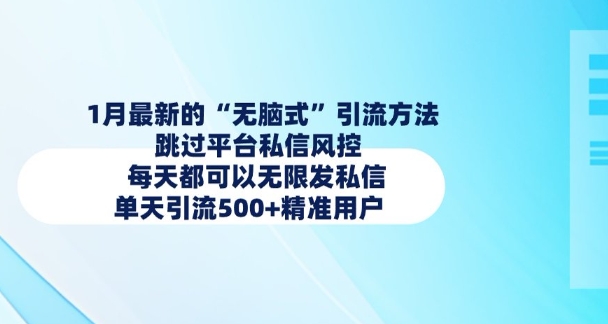 1月最新的无脑式引流方法，跳过平台私信风控，每天都可以无限发私信，单天引流500+精准用户-点子口袋网