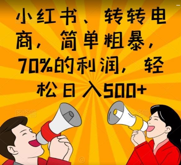 小红书、转转电商，简单粗暴，70%的利润，轻松日入500+-点子口袋网