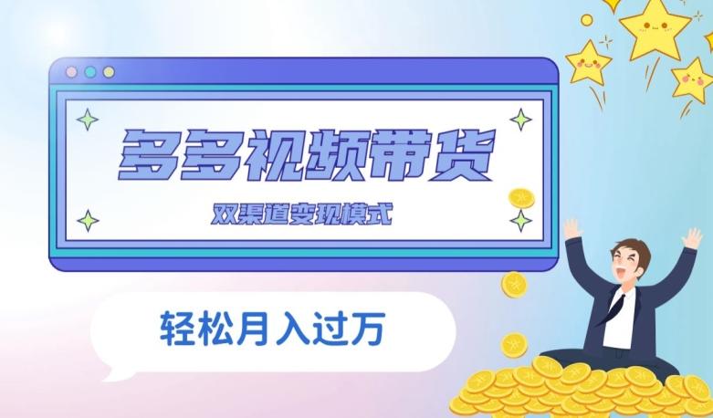 多多视频带货，三个月收入近5万，全程项目拆解-点子口袋网