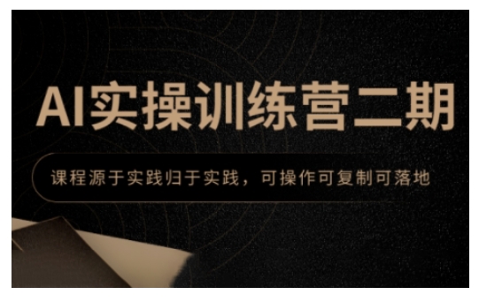 AI实操训练营二期，课程源于实践归于实践，可操作可复制可落地-点子口袋网