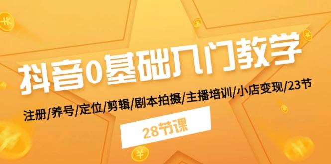 抖音0基础入门教学 注册/养号/定位/剪辑/剧本拍摄/主播培训/小店变现/28节-点子口袋网