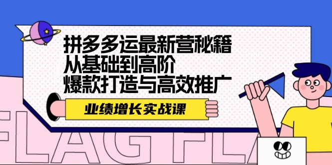 拼多多运最新营秘籍：业绩 增长实战课，从基础到高阶，爆款打造与高效推广-点子口袋网