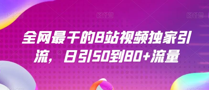 全网最干的B站视频独家引流，日引50到80+流量【揭秘】-点子口袋网
