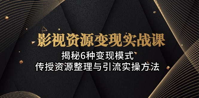 影视资源变现实战课：揭秘6种变现模式，传授资源整理与引流实操方法-点子口袋网