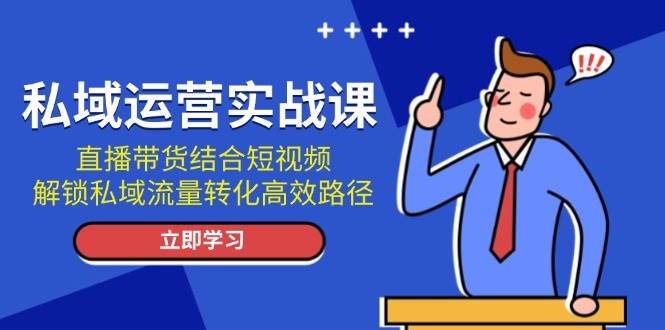 私域运营实战课：直播带货结合短视频，解锁私域流量转化高效路径-点子口袋网