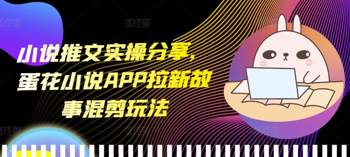 小说推文实操分享，蛋花小说APP拉新故事混剪玩法-点子口袋网