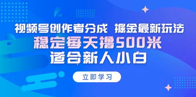 【蓝海项目】视频号创作者分成 掘金最新玩法 稳定每天撸500米 适合新人小白-点子口袋网
