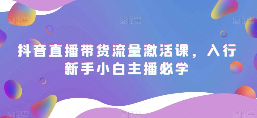 抖音直播带货流量激活课，入行新手小白主播必学-点子口袋网
