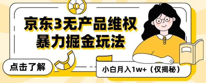 京东3无产品维权，暴力掘金玩法，小白月入1w+（仅揭秘）-点子口袋网