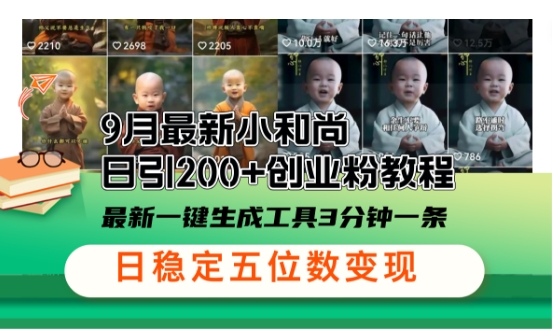 小和尚24年暴力引流方法，单日300+高质量创业粉，高效引流，一键制作【揭秘】-点子口袋网