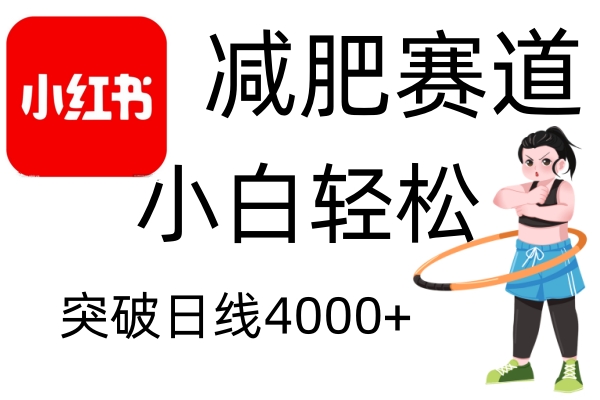 小红书减肥赛道，简单零成本，无需剪辑，不用动脑，小白轻松日利润4000+-点子口袋网