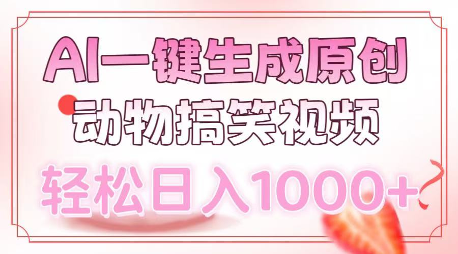 AI一键生成原创动物搞笑视频，轻松日入1000+-点子口袋网