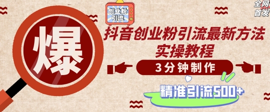 轻松制作创业类视频，一天被动加精准创业粉500+【揭秘】-点子口袋网