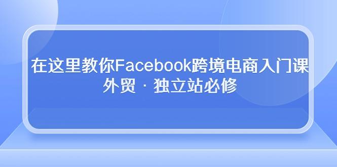 在这里教你Facebook跨境电商入门课，外贸·独立站必修-点子口袋网
