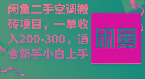 (9539期)闲鱼二手空调搬砖项目，一单收入200-300，适合新手小白上手-点子口袋网