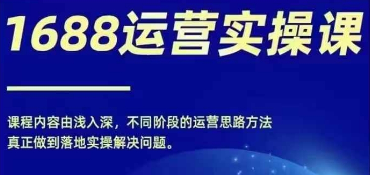 1688实操运营课，零基础学会1688实操运营，电商年入百万不是梦-点子口袋网