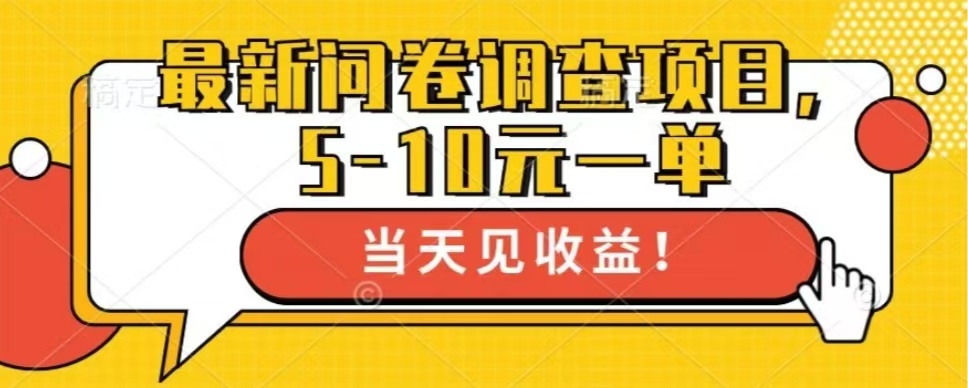 最新问卷调查项目，单日零撸100＋-点子口袋网
