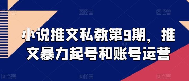小说推文私教第9期，推文暴力起号和账号运营-点子口袋网