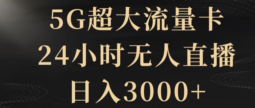 5G超大流量卡，24小时无人直播，日入3000+【揭秘】-点子口袋网