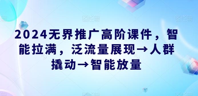 2024无界推广高阶课件，智能拉满，泛流量展现→人群撬动→智能放量-点子口袋网