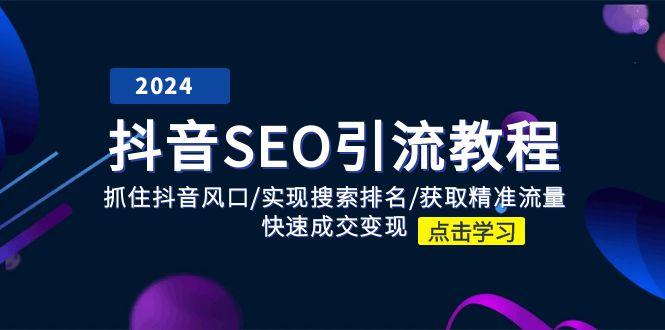 抖音 SEO引流教程：抓住抖音风口/实现搜索排名/获取精准流量/快速成交变现-点子口袋网