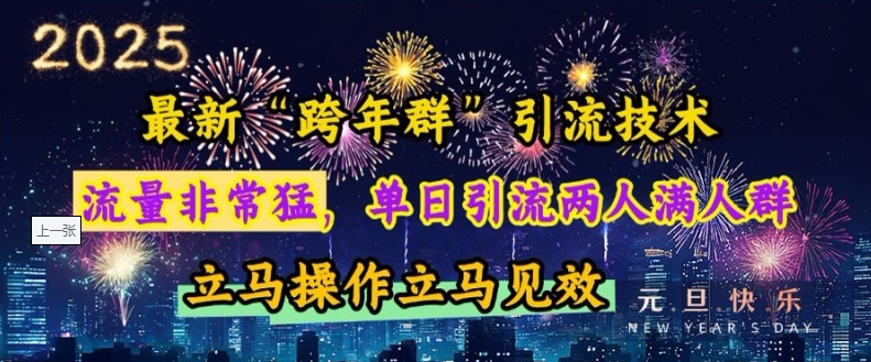 最新“跨年群”引流，流量非常猛，单日引流两人满人群，立马操作立马见效【揭秘】-点子口袋网