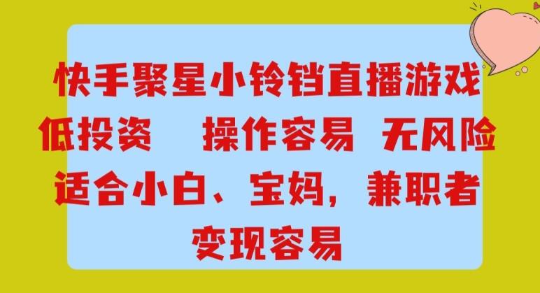 快手小铃铛游戏项目，低投入零风险，操作简单变现快-点子口袋网