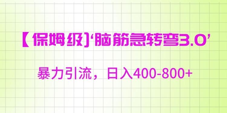 保姆级脑筋急转弯3.0，暴力引流，日入400-800+【揭秘】-点子口袋网