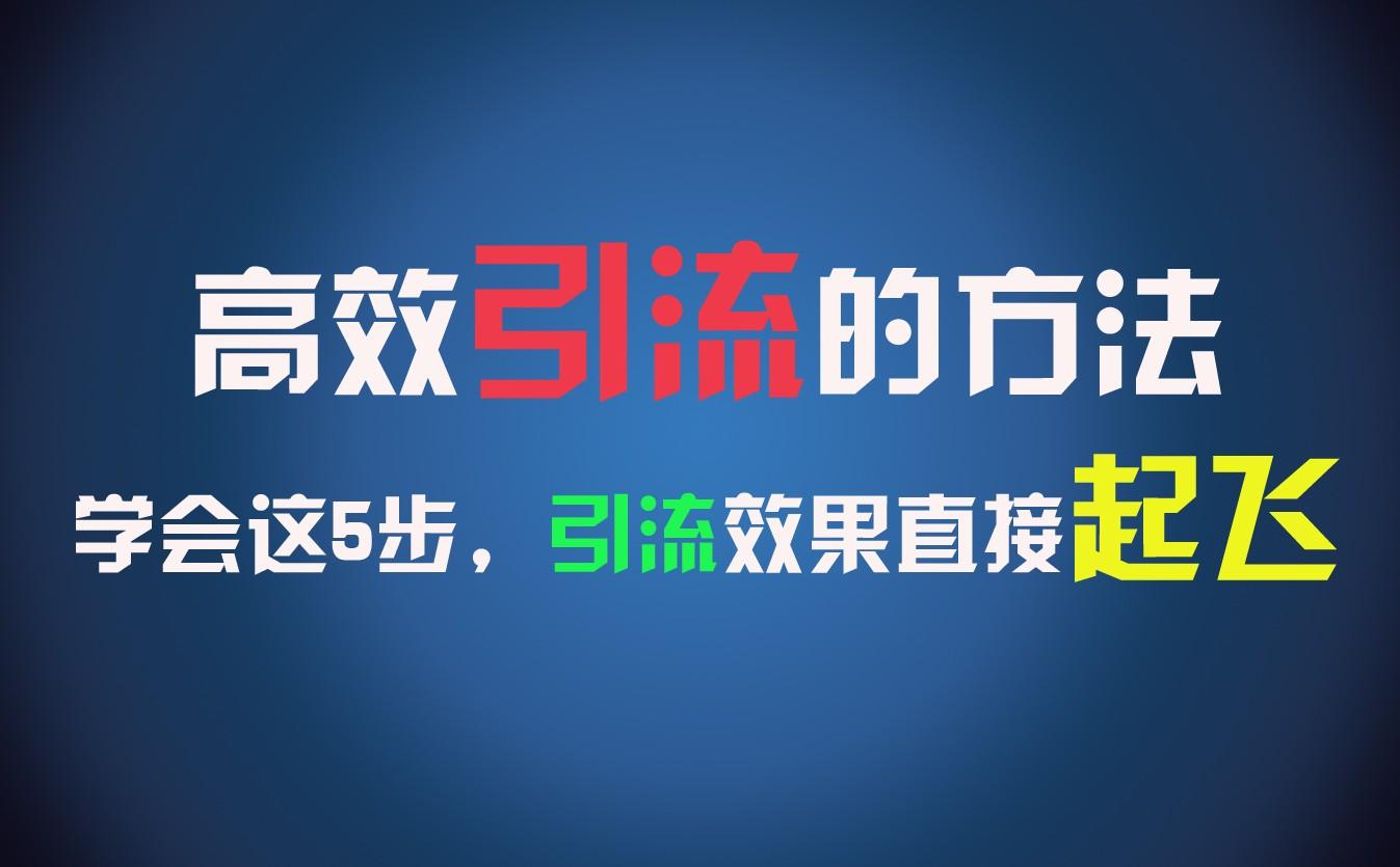 高效引流的方法，可以帮助你日引300+创业粉，一年轻松收入30万，比打工强太多！-点子口袋网