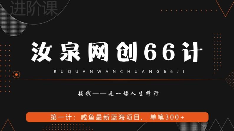 汝泉网创66计之第1计：闲鱼长期稳定项目，单笔变现300+-点子口袋网