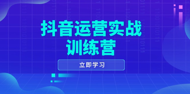 抖音运营实战训练营，0-1打造短视频爆款，涵盖拍摄剪辑、运营推广等全过程-点子口袋网