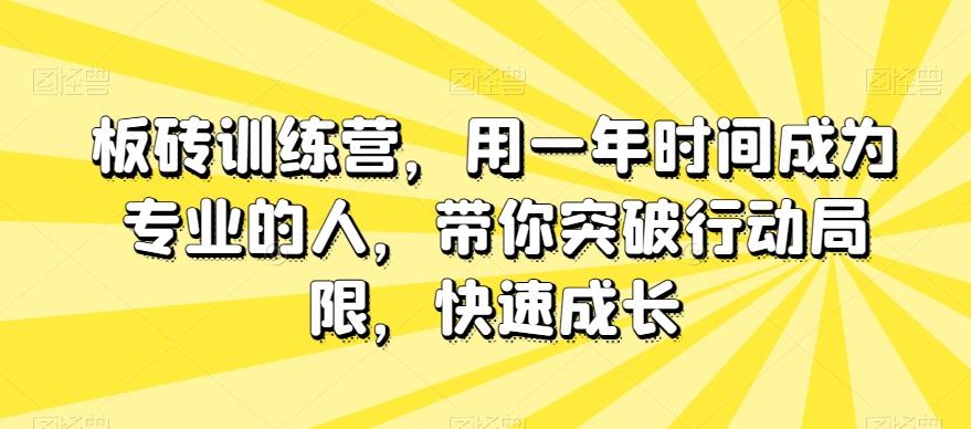 板砖训练营，用一年时间成为专业的人，带你突破行动局限，快速成长-点子口袋网