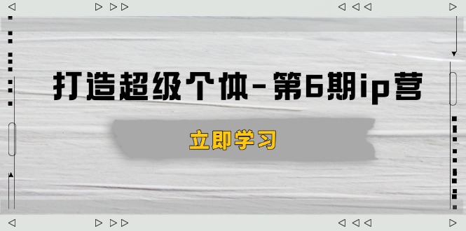 打造 超级个体-第6期ip营：商业认知,产品设计,成交演练,解决知识变现难题-点子口袋网