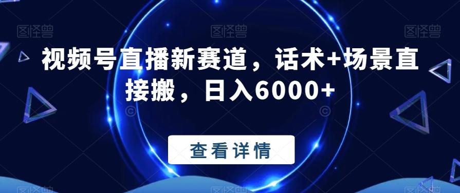 视频号直播新赛道，话术+场景直接搬，日入6000+-点子口袋网