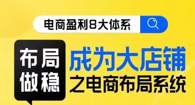 八大体系布局篇·布局做稳，成为大店的电商布局线上课-点子口袋网