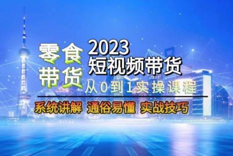 2023短视频带货-零食赛道，从0-1实操课程，系统讲解实战技巧-点子口袋网