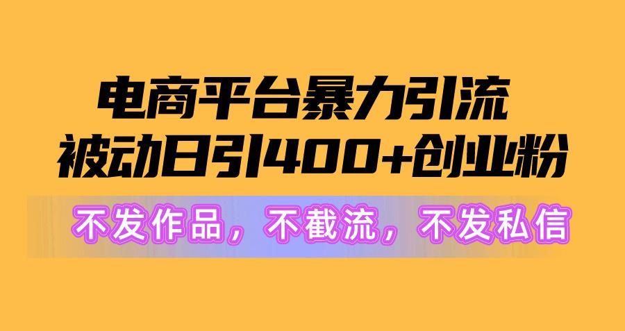 图片[1]-电商平台暴力引流,被动日引400+创业粉不发作品，不截流，不发私信-点子口袋网