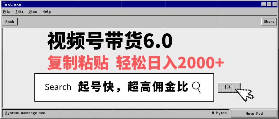 视频号带货6.0，轻松日入2000+，起号快，复制粘贴即可，超高佣金比-点子口袋网