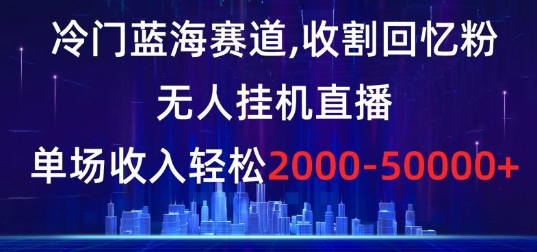 冷门蓝海赛道，收割回忆粉，无人挂机直播，单场收入轻松2000-5w+【揭秘】-点子口袋网