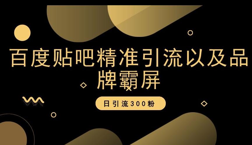 百度贴吧精准引流以及品牌霸屏，日引流300粉【揭秘】-点子口袋网