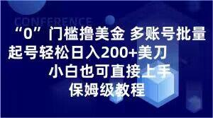0门槛撸美金，多账号批量起号轻松日入200+美刀，小白也可直接上手，保姆级教程【揭秘】-点子口袋网