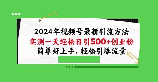 2024年视频号最新引流方法，实测一天轻松日引100+创业粉，简单好上手，轻松引爆流量【揭秘】-点子口袋网
